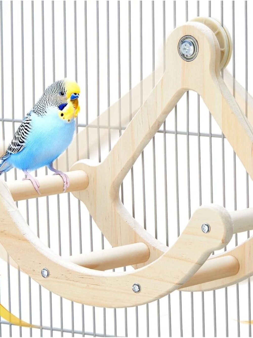Wooden Parakeet Perch Rocking Swing Toy For Small & Medium Birds - Like New